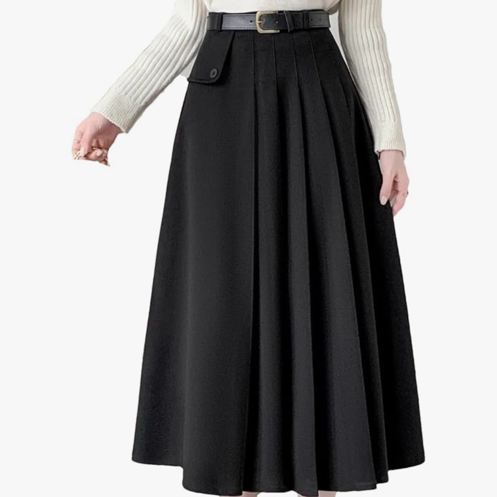 Elegant Black A-Line Skirt